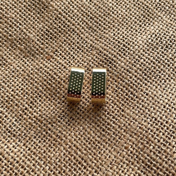 Mirco pave CZ Sparkly Earring hoop Hoops Designer Luxury New Gold Plated - Picture 12 of 15